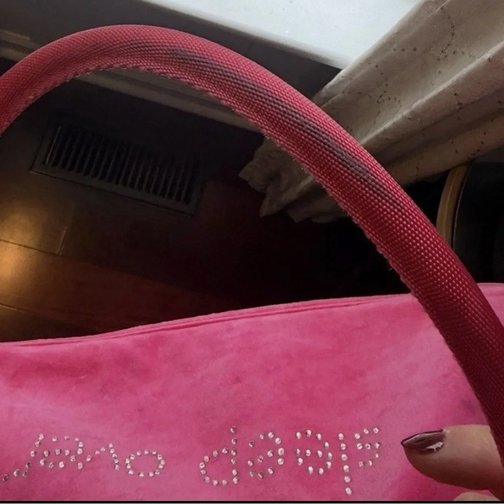 Vintage Y2K Limited Too Sleep Over Bag Hot Pink Velour Studded Girls Bag 💗💓 - Picture 8 of 10
